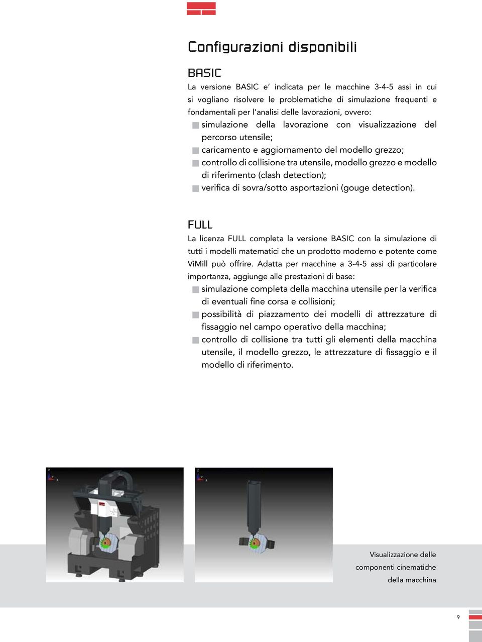 grezzo e modello di riferimento (clash detection); JJverifica di sovra/sotto asportazioni (gouge detection).