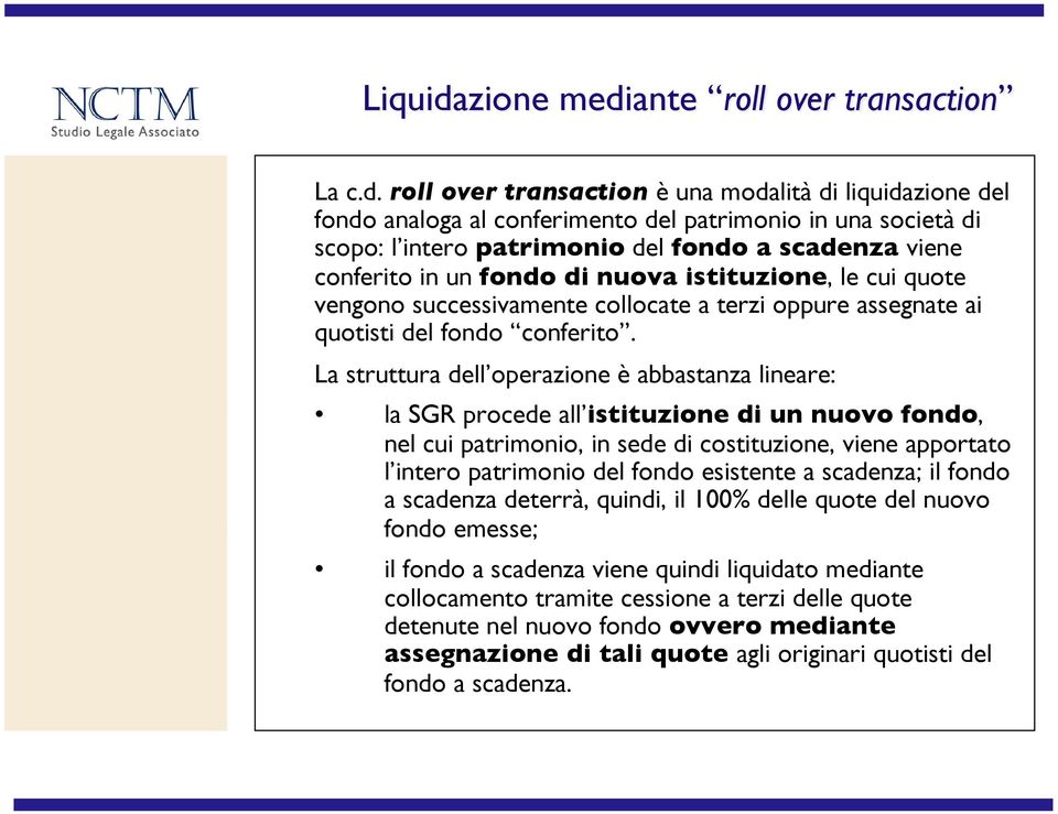 ante roll over transaction! La c.d.