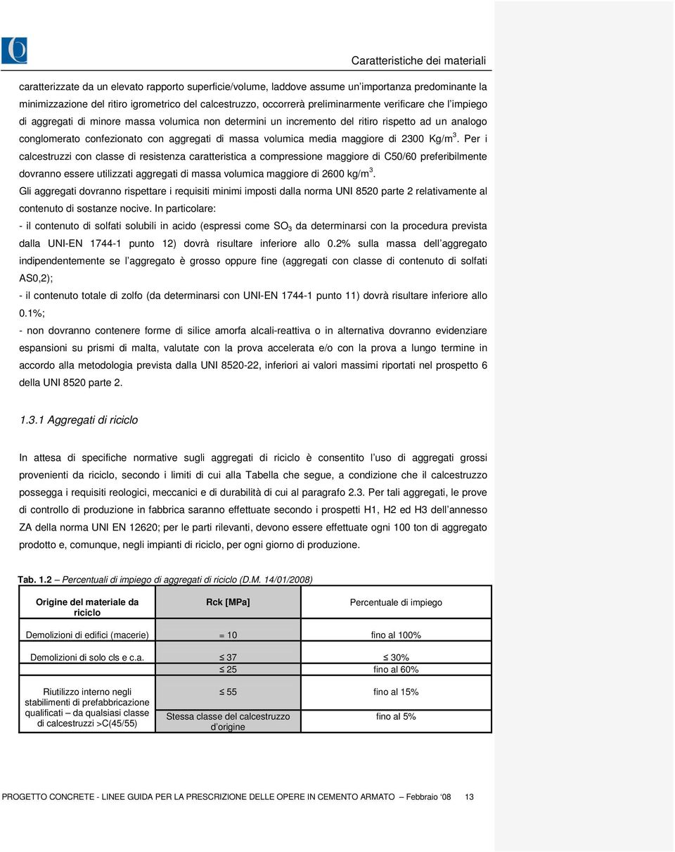 media maggiore di 2300 Kg/m 3.