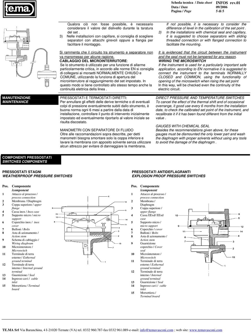 Si rammenta che il circuito tra strumento e separatore non va manomesso per alcune ragione.