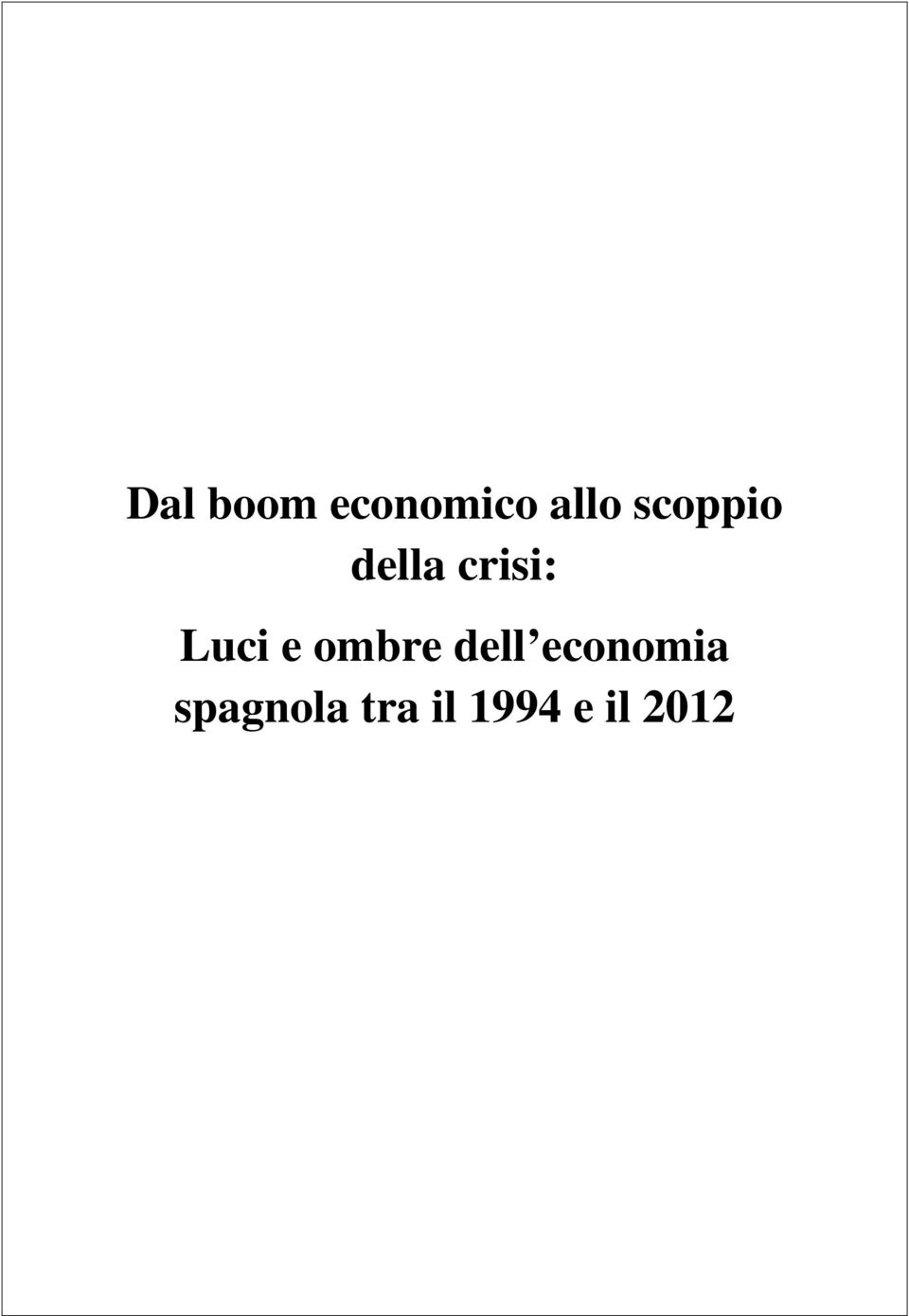 e ombre dell economia