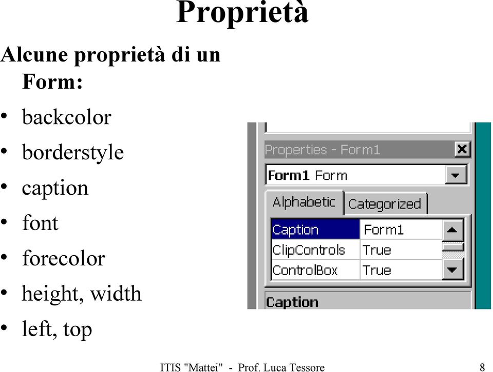 forecolor height, width left, top