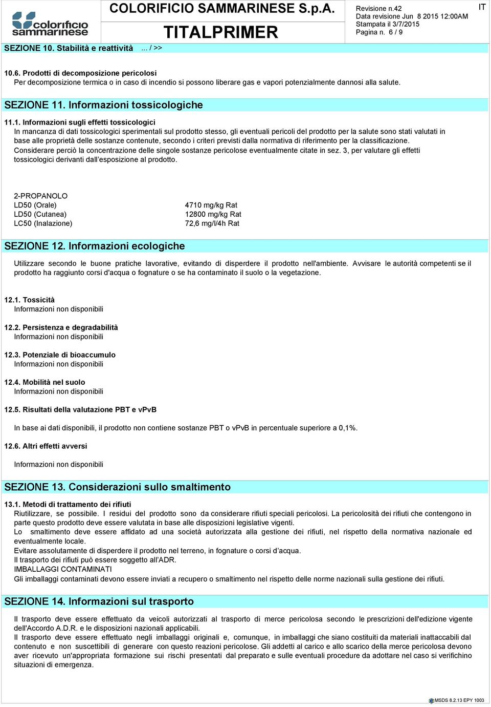 Informazioni tossicologiche 11