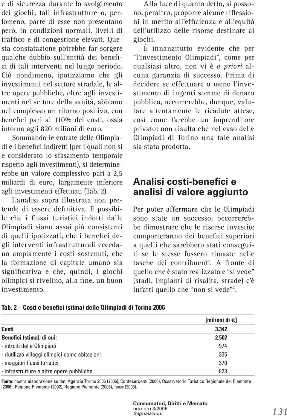 Ciò nondimeno, ipotizziamo che gli investimenti nel settore stradale, le altre opere pubbliche, oltre agli investimenti nel settore della sanità, abbiano nel complesso un ritorno positivo, con