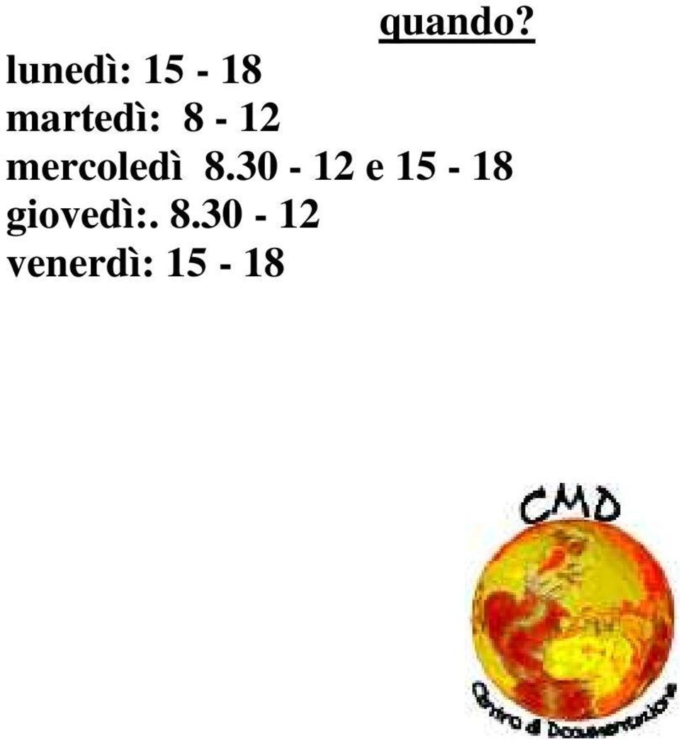 8-12 mercoledì 8.