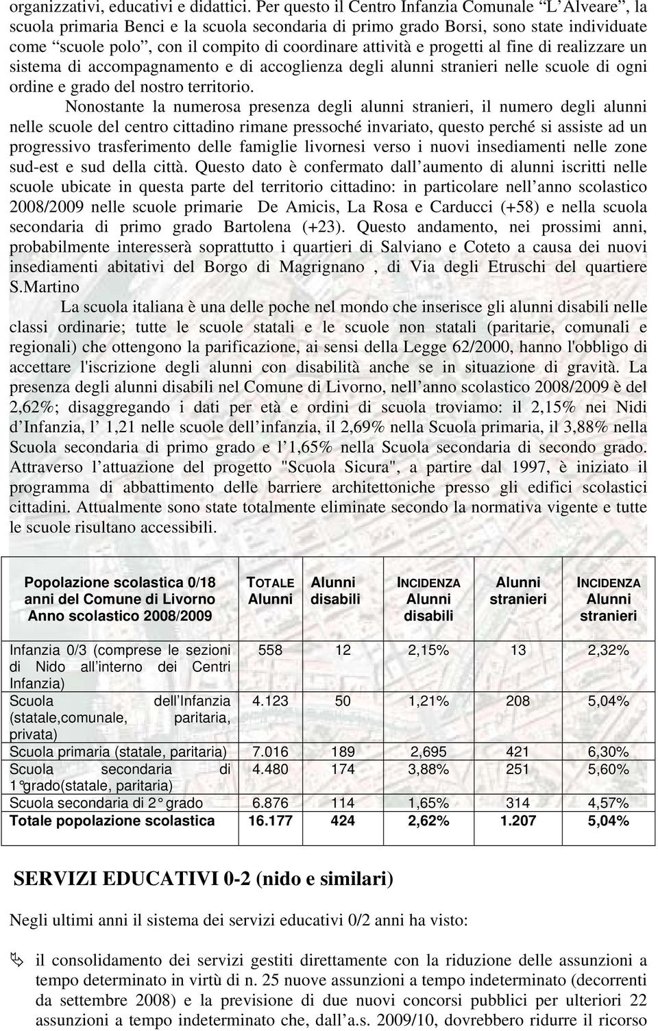 progetti al fine di realizzare un sistema di accompagnamento e di accoglienza degli alunni stranieri nelle scuole di ogni ordine e grado del nostro territorio.