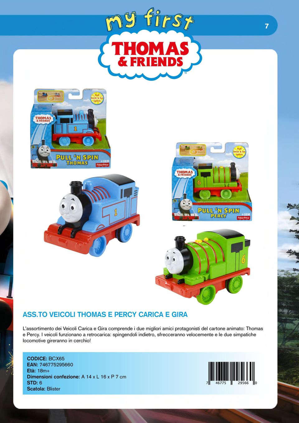 migliori amici protagonisti del cartone animato: Thomas e Percy.