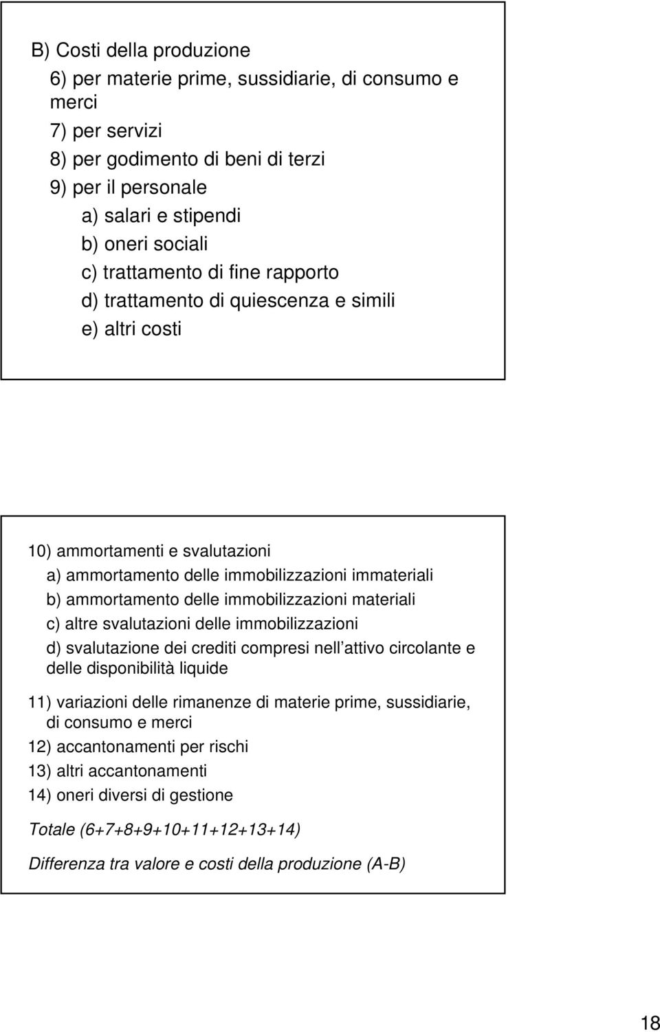 immobilizzazioni materiali c) altre svalutazioni delle immobilizzazioni d) svalutazione dei crediti compresi nell attivo circolante e delle disponibilità liquide 11) variazioni delle rimanenze di