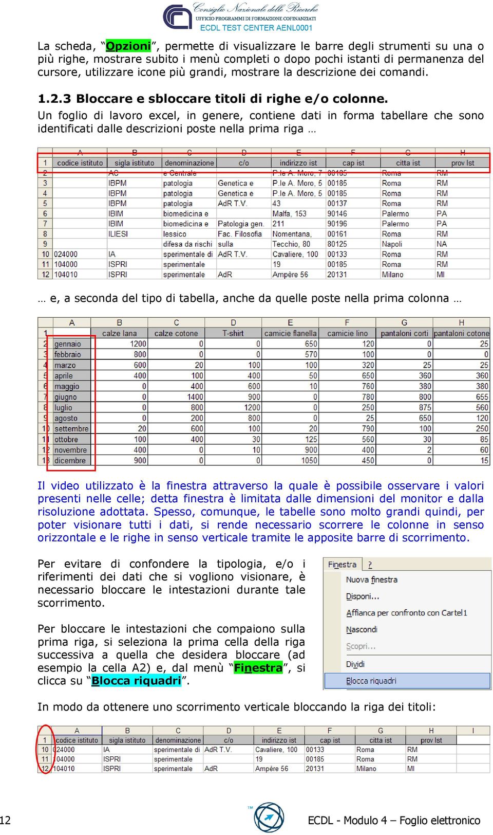 Un foglio di lavoro excel, in genere, contiene dati in forma tabellare che sono identificati dalle descrizioni poste nella prima riga e, a seconda del tipo di tabella, anche da quelle poste nella