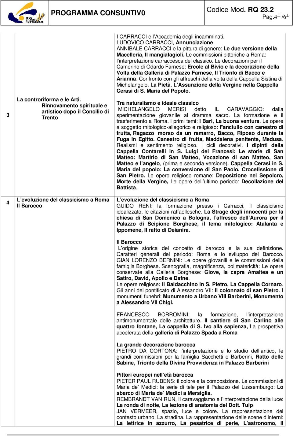 Le commissioni pittoriche a Roma: l interpretazione carraccesca del classico.