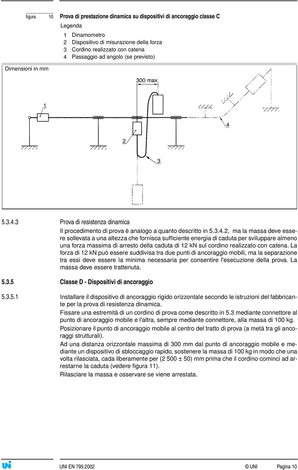 3 Prova di resistenza dinamica Il procedimento di prova è analogo a quanto descritto in 5.3.4.