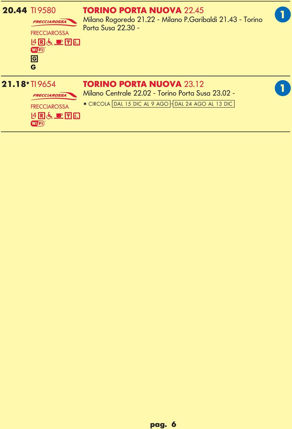 18* TI 9654 TORINO PORT NUOV 23.12 Milao Cetrale 22.