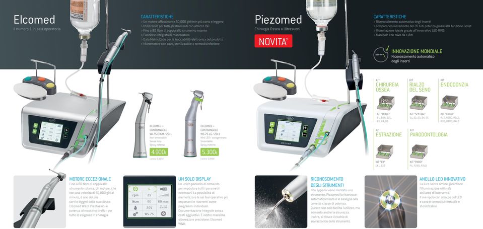 tracciabilità elettronica del prodotto > Micromotore con cavo, sterilizzabile e termodisinfezione Piezomed Chirurgia Ossea a Ultrasuoni novita > Riconoscimento automatico degli inserti > Temporaneo