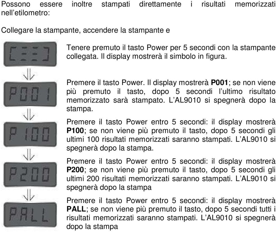 L AL9010 si spegnerà dopo la stampa.