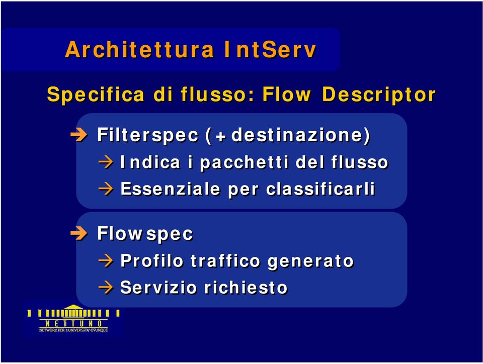 pacchetti del flusso Essenziale per classificarli