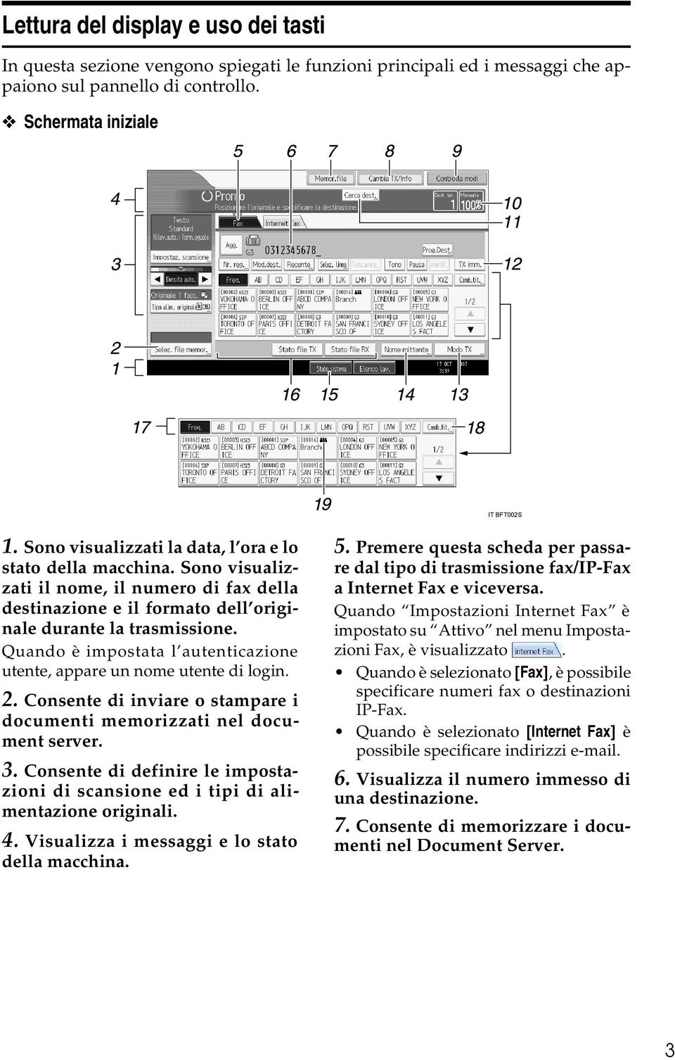 Quando è impostata l autenticazione utente, appare un nome utente di login. 2. Consente di inviare o stampare i documenti memorizzati nel document server. 3.