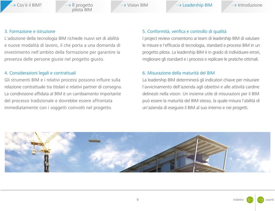 Conformità, verifica e controllo di qualità I project review consentono ai team di leadership BIM di valutare le misure e l'efficacia di tecnologia, standard e processi BIM in un progetto pilota.