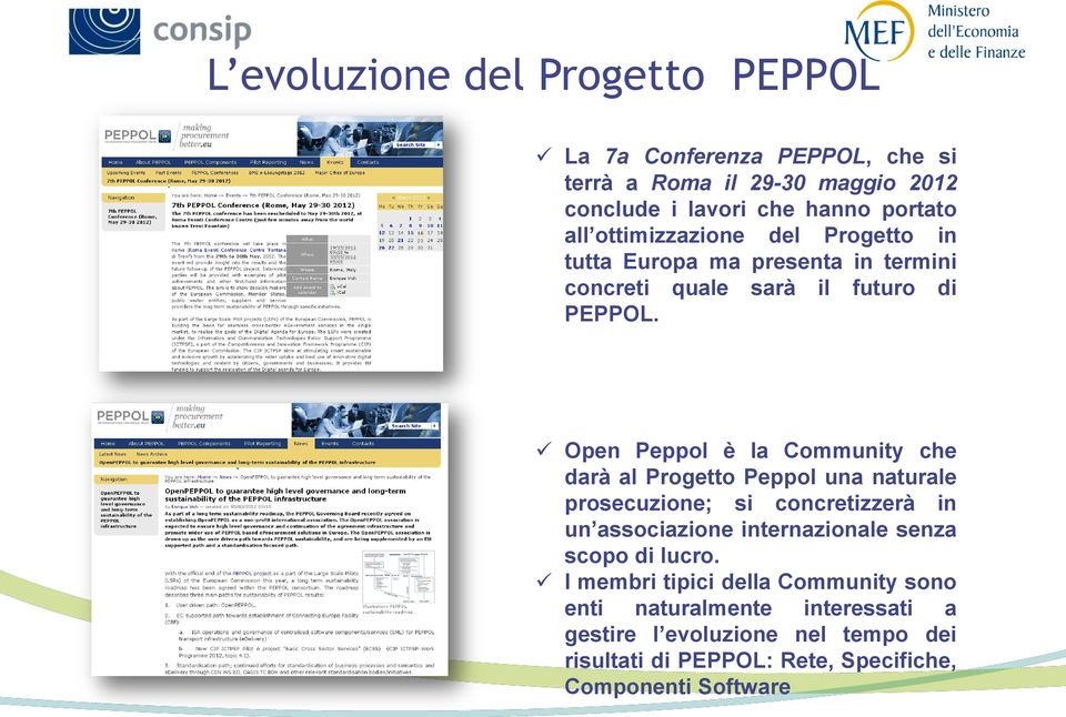 Open Peppol è la Community che darà al Progetto Peppol una naturale prosecuzione; si concretizzerà in un associazione internazionale senza