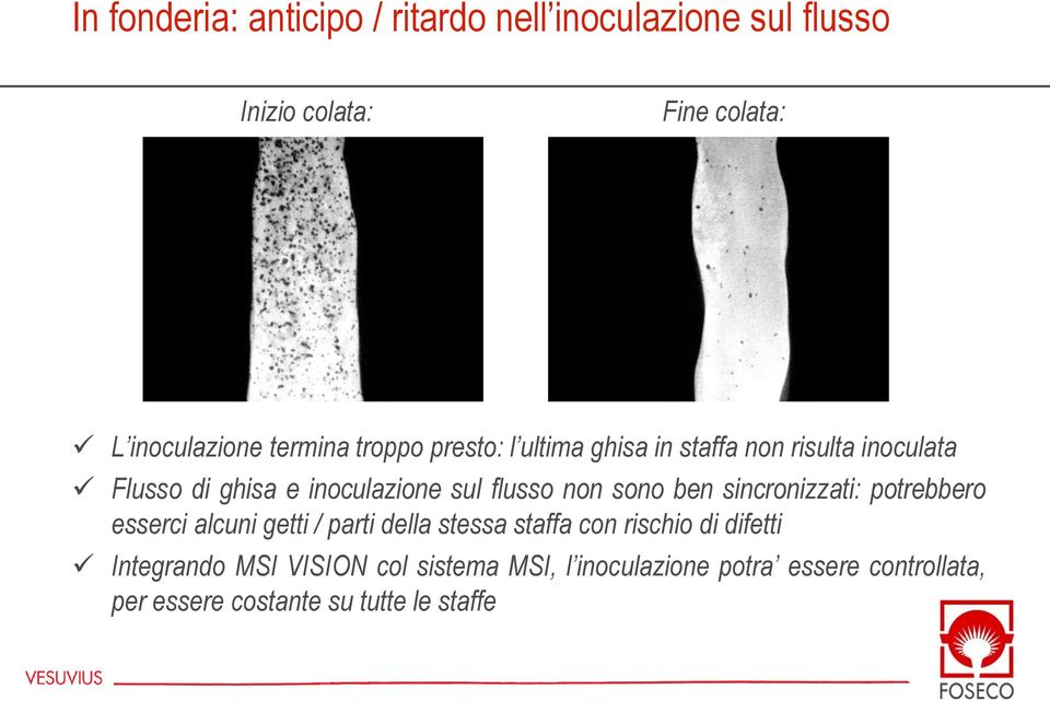 sono ben sincronizzati: potrebbero esserci alcuni getti / parti della stessa staffa con rischio di difetti