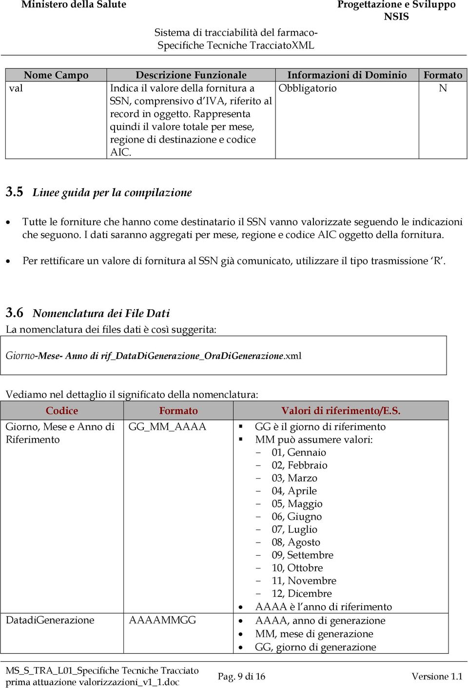 5 Linee guida per la compilazione Tutte le forniture che hanno come destinatario il SSN vanno valorizzate seguendo le indicazioni che seguono.