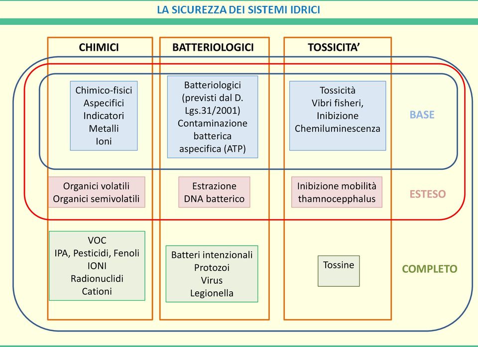 Organici volatili Organici semivolatili Estrazione DNA batterico Inibizione mobilità thamnocepphalus ESTESO VOC