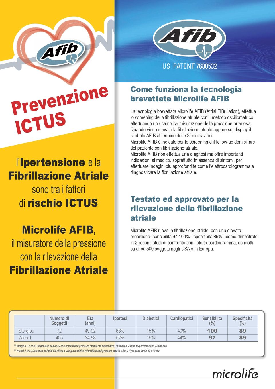 oscillometrico effettuando una semplice misurazione della pressione arteriosa. Quando viene rilevata la fibrillazione atriale appare sul display il simbolo AFIB al termine delle 3 misurazioni.