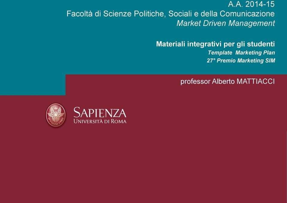 Materiali integrativi per gli studenti Template