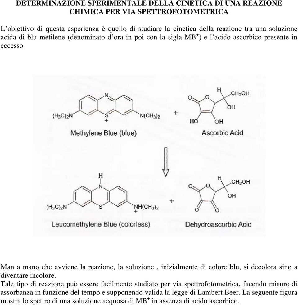 soluzione, inizialmente di colore blu, si decolora sino a diventare incolore.