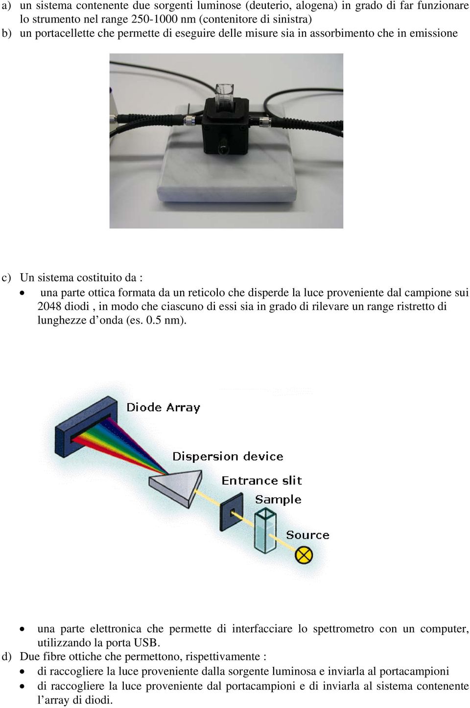 ciascuno di essi sia in grado di rilevare un range ristretto di lunghezze d onda (es. 0.5 nm).