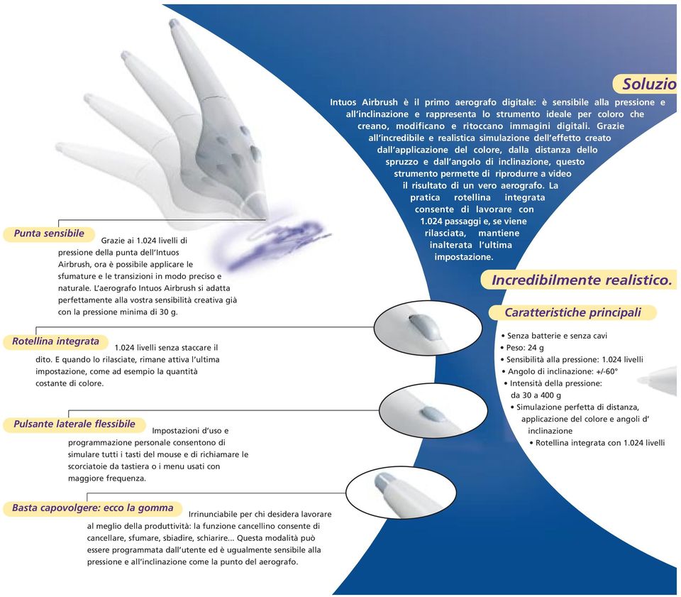 E quando lo rilasciate, rimane attiva l ultima impostazione, come ad esempio la quantità costante di colore.