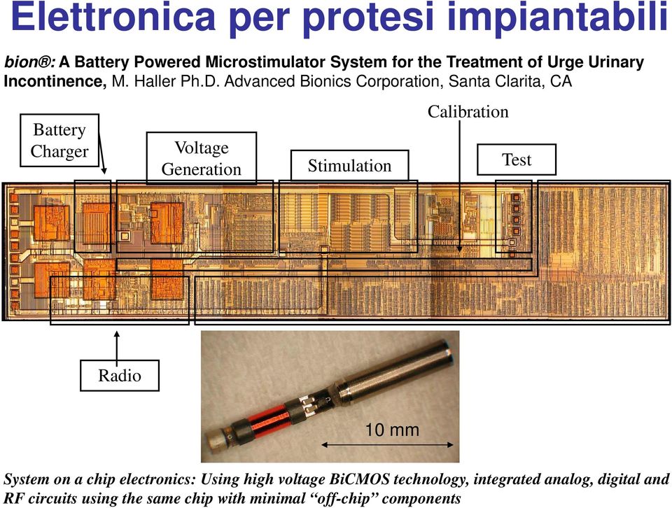 Advanced Bionics Corporation, Santa Clarita, CA Battery Charger Calibration Voltage Generation Stimulation