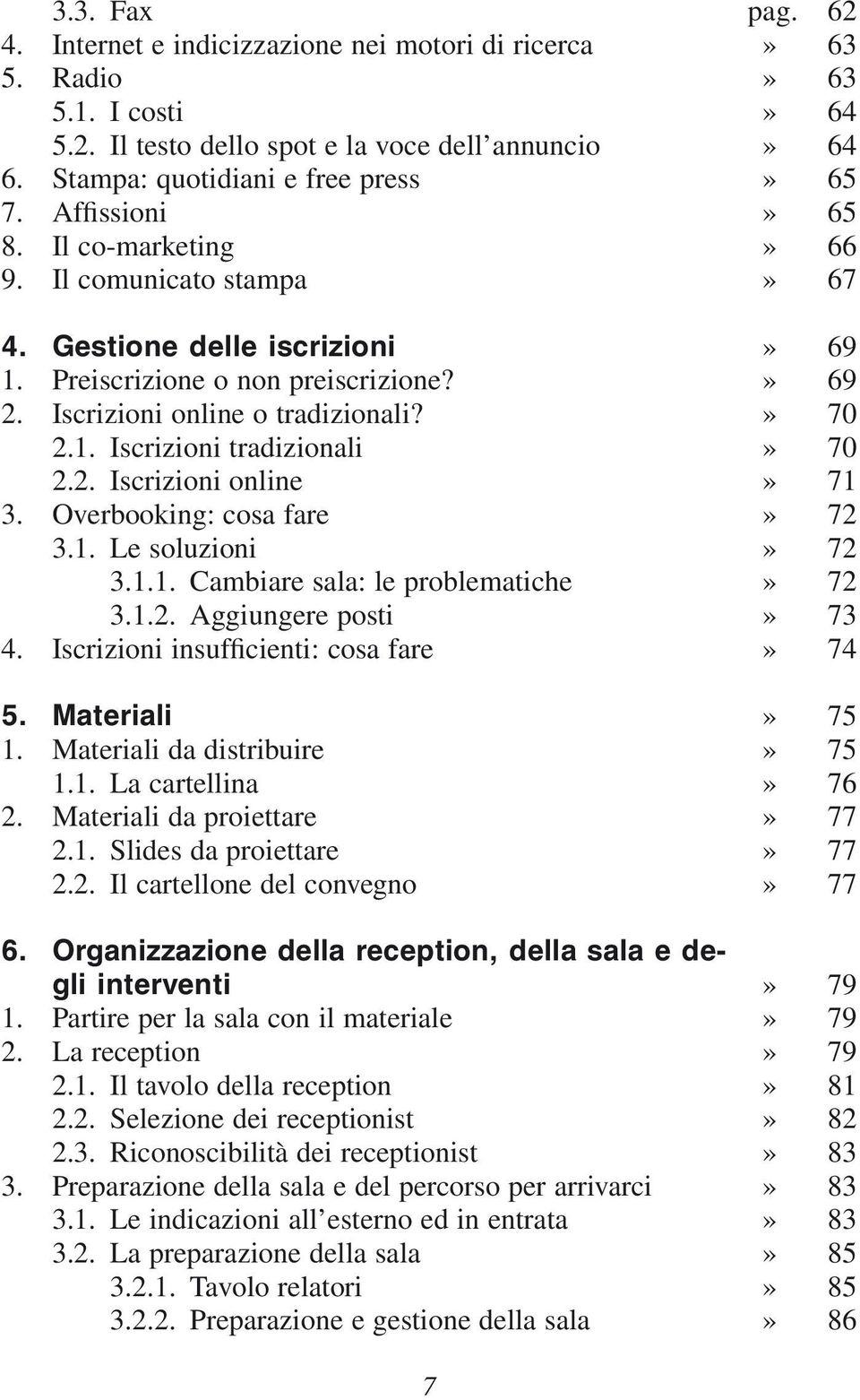 Overbooking: cosa fare 3.1. Le soluzioni 3.1.1. Cambiare sala: le problematiche 3.1.2. Aggiungere posti 4. Iscrizioni insufficienti: cosa fare 5. Materiali 1. Materiali da distribuire 1.1. La cartellina 2.