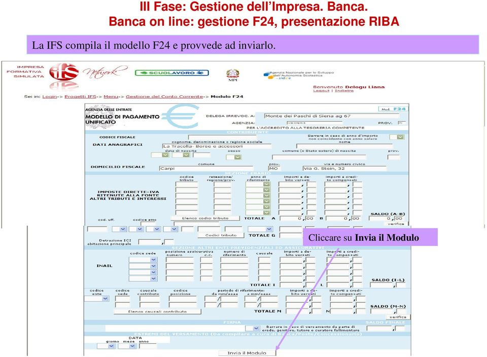 compila il modello F24 e