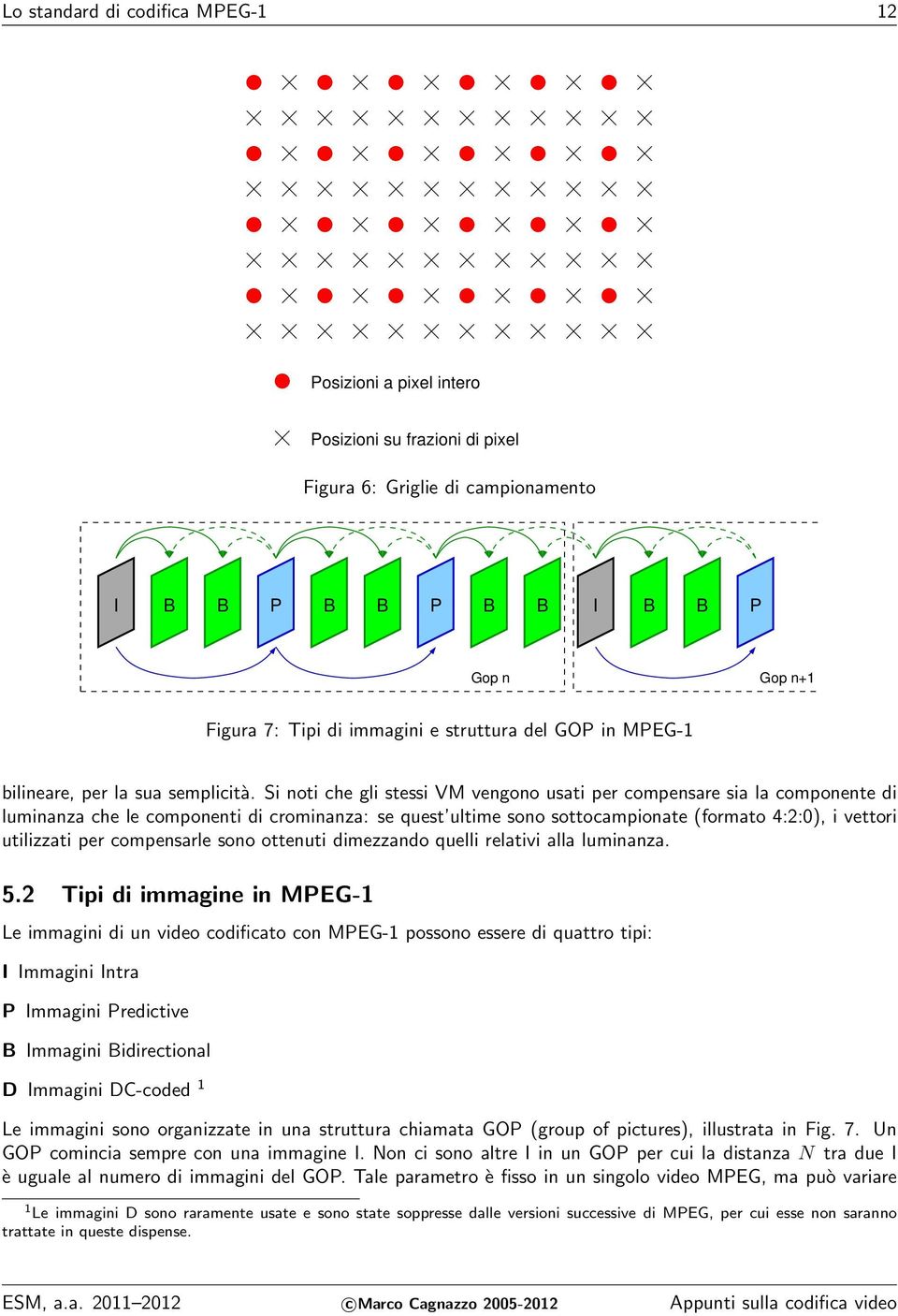 Si noti che gli stessi VM vengono usati per compensare sia la componente di luminanza che le componenti di crominanza: se quest ultime sono sottocampionate (formato 4:2:0), i vettori utilizzati per