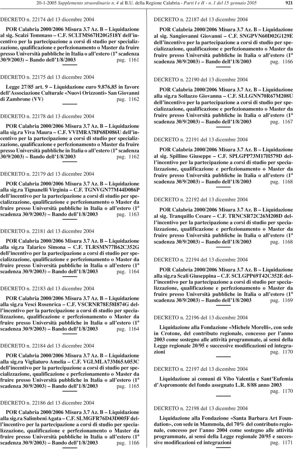 SCLTMS67H20G518Y dell incentivo per la partecipazione a corsi di studio per specializzazione, qualificazione e perfezionamento o Master da fruire presso Università pubbliche in Italia o all estero (1