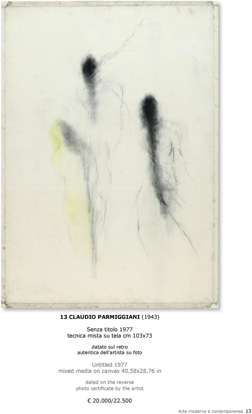 1977 mixed media on canvas 40,58x28,76 in dated on the reverse photo