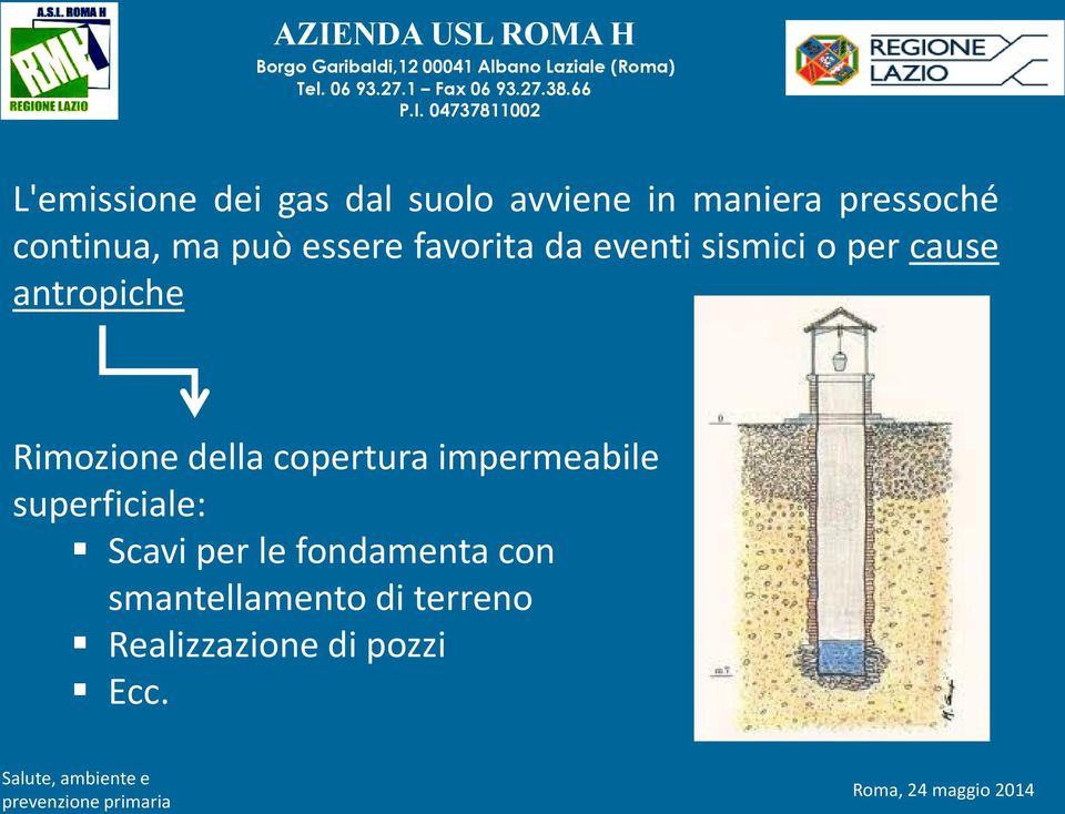 antropiche Rimozione della copertura impermeabile superficiale: