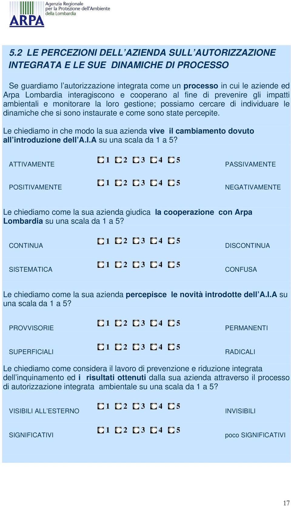 Le chiediamo in che modo la sua azienda vive il cambiamento dovuto all introduzione dell A.I.A su una scala da 1 a 5?