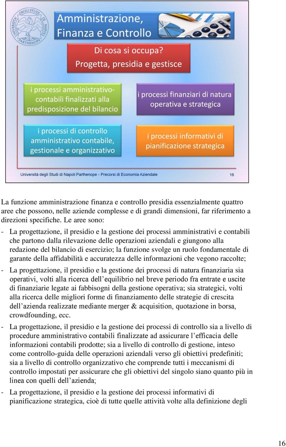 esercizio; la funzione svolge un ruolo fondamentale di garante della affidabilità e accuratezza delle informazioni che vegono raccolte; - La progettazione, il presidio e la gestione dei processi di