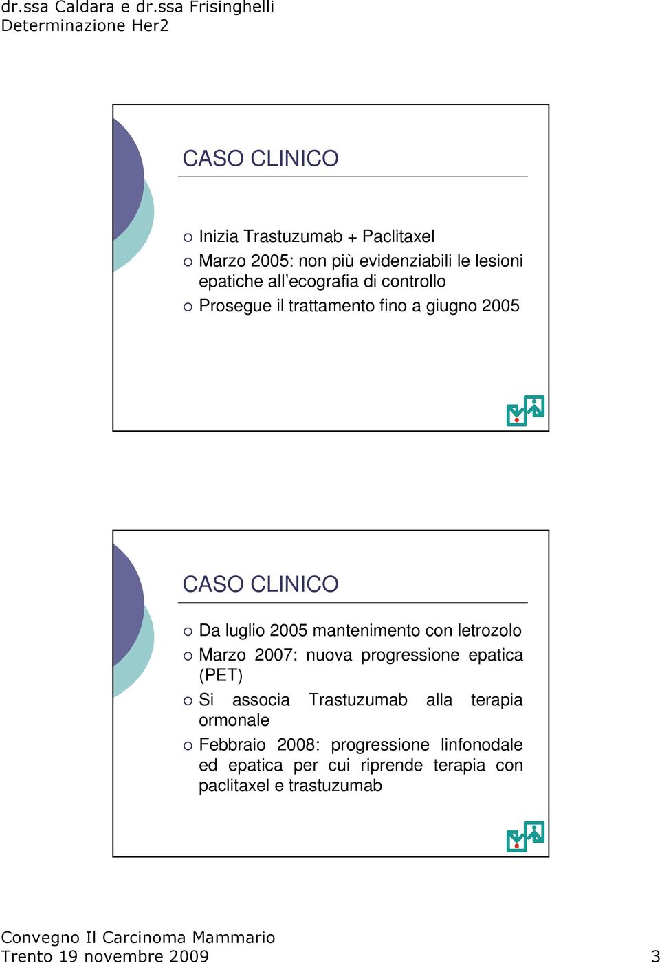 2007: nuova progressione epatica (PET) Si associa Trastuzumab alla terapia ormonale Febbraio 2008: