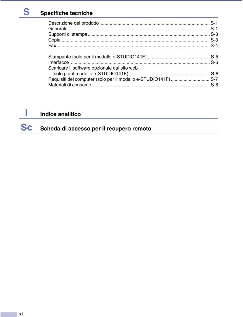 .. S-6 Scaricare il software opzionale dal sito web (solo per il modello e-studio141f).