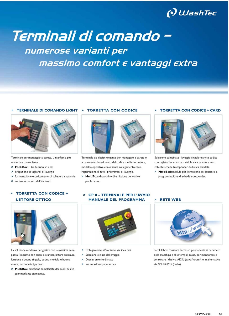 MultiBox tre funzioni in una: erogazione di tagliandi di lavaggio formattazione e caricamento di schede transonder controllo remoto dell imianto Terminale dal design elegante er montaggio a arete o a