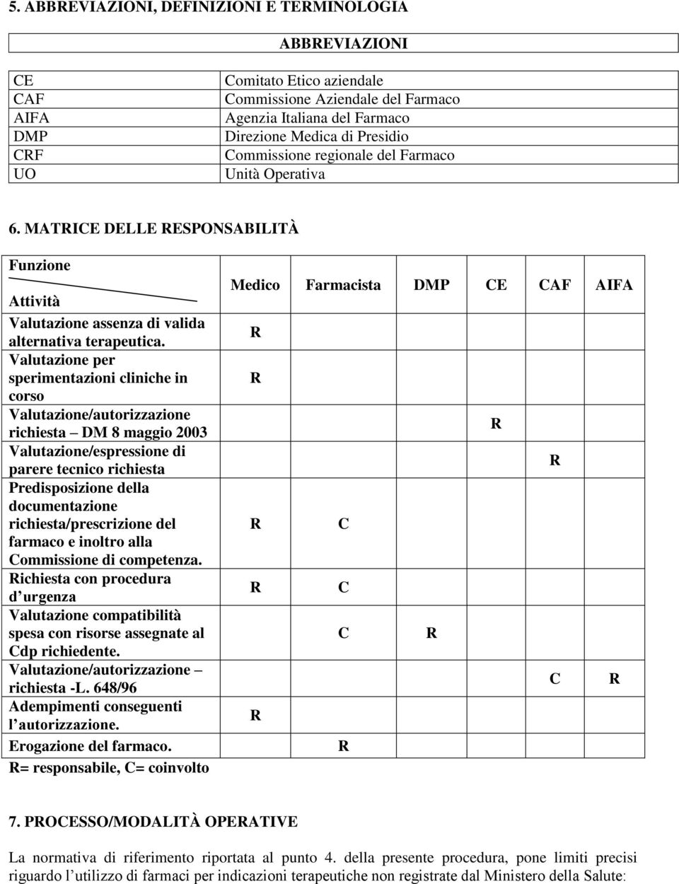 Valutazione per sperimentazioni cliniche in corso Valutazione/autorizzazione richiesta DM 8 maggio 2003 Valutazione/espressione di parere tecnico richiesta Predisposizione della documentazione