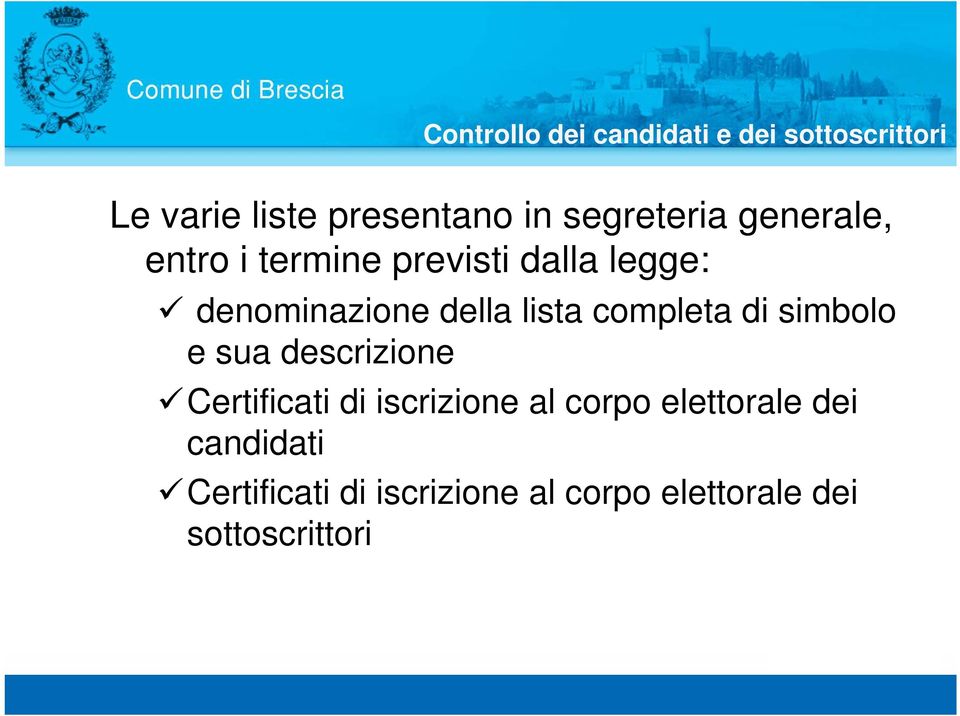 lista completa di simbolo e sua descrizione Certificati di iscrizione al corpo