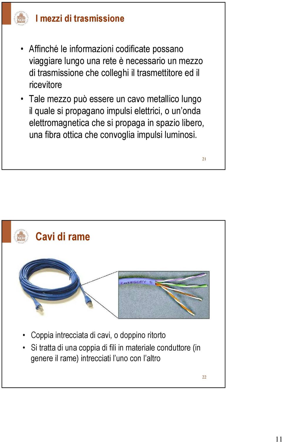 onda elettromagnetica che si propaga in spazio libero, una fibra ottica che convoglia impulsi luminosi.