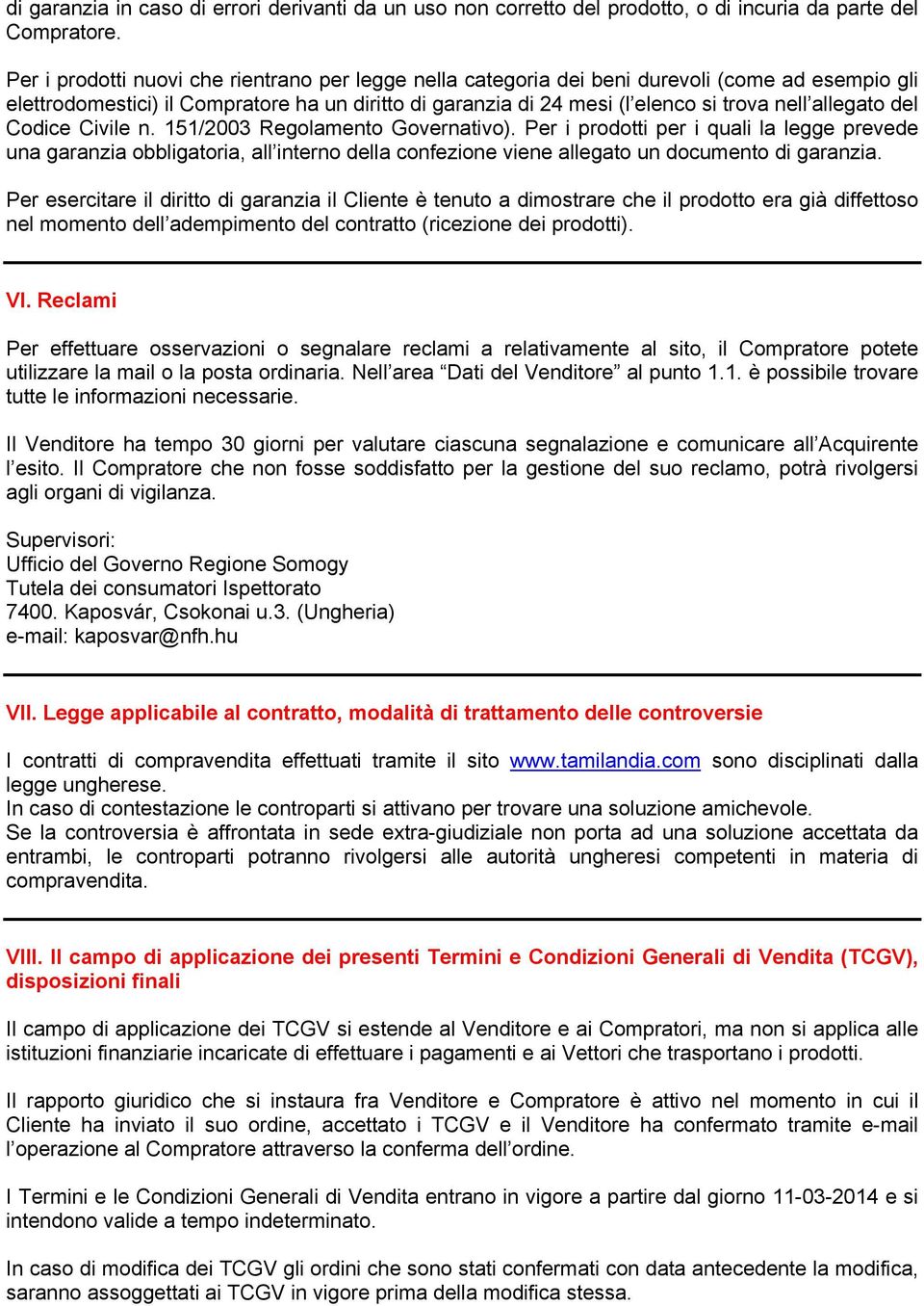 allegato del Codice Civile n. 151/2003 Regolamento Governativo).