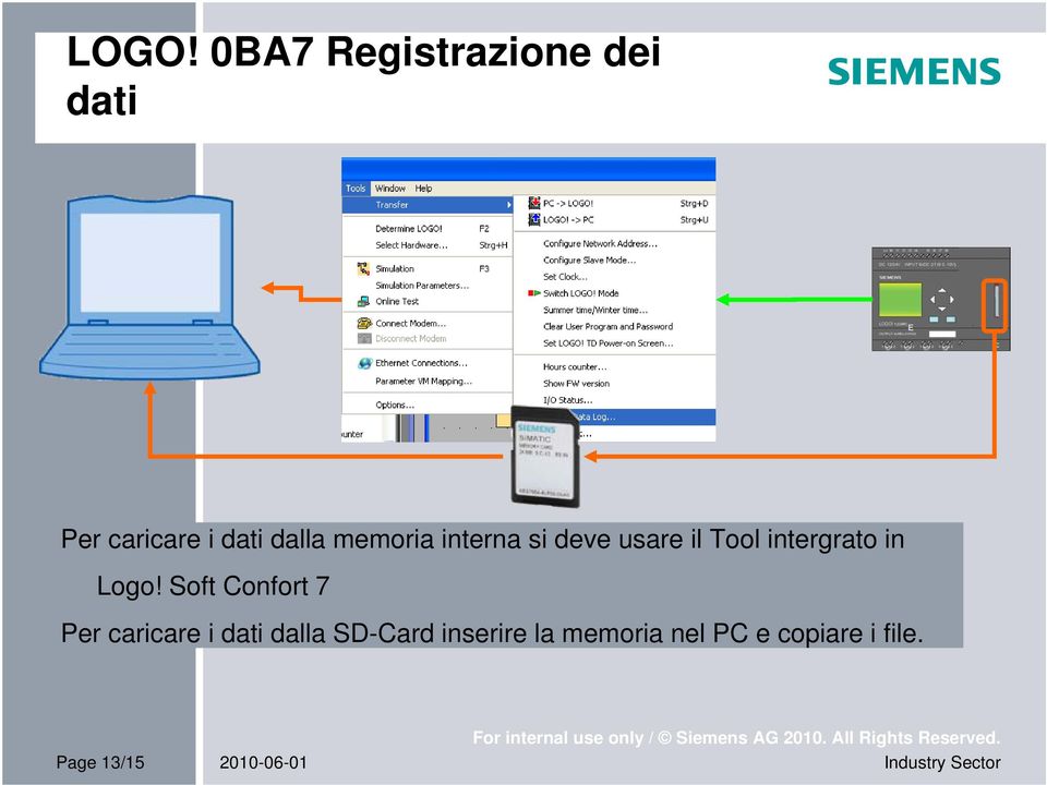 Logo! Soft Confort 7 Per caricare i dati dalla SD-Card