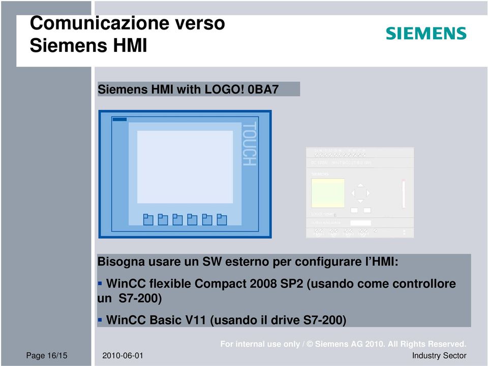 WinCC flexible Compact 2008 SP2 (usando come controllore un