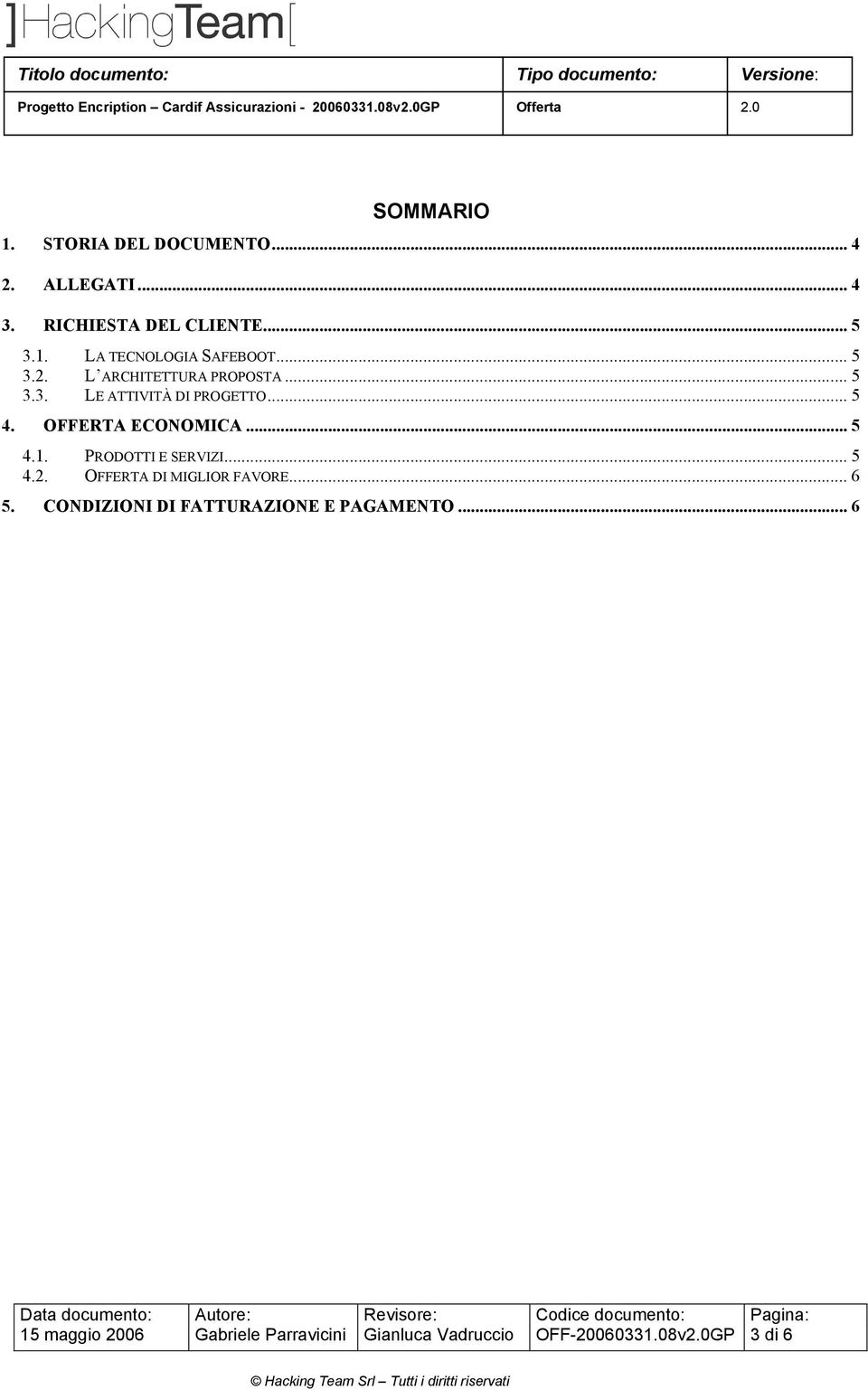 .. 5 4. OFFERTA ECONOMICA... 5 4.1. PRODOTTI E SERVIZI... 5 4.2. OFFERTA DI MIGLIOR FAVORE... 6 5.