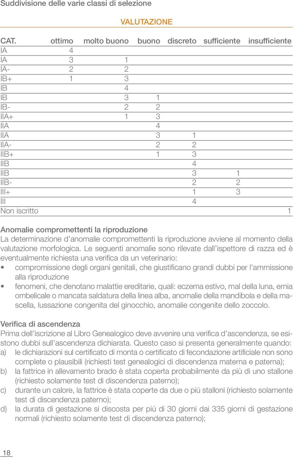 1 Anomalie compromettenti la riproduzione La determinazione d anomalie compromettenti la riproduzione avviene al momento della valutazione morfologica.